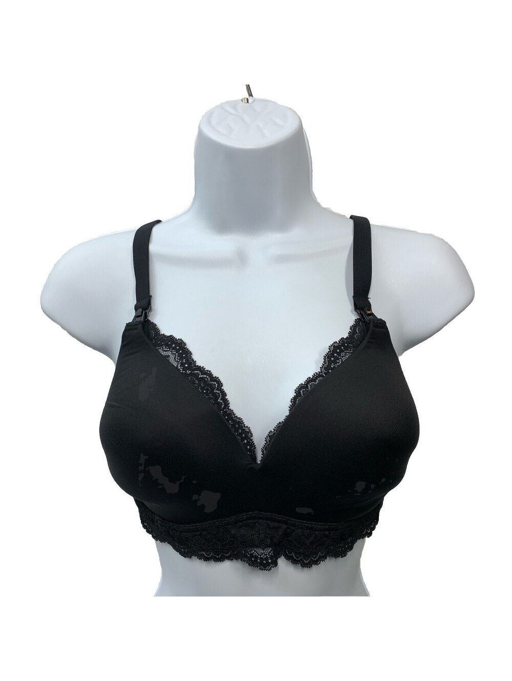 MOMANDA Nursing Bras for Breastfeeding Smoothing Lace Nursing Bra Size 40B Black
